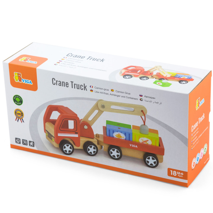 VIGA Wooden Crane with Containers