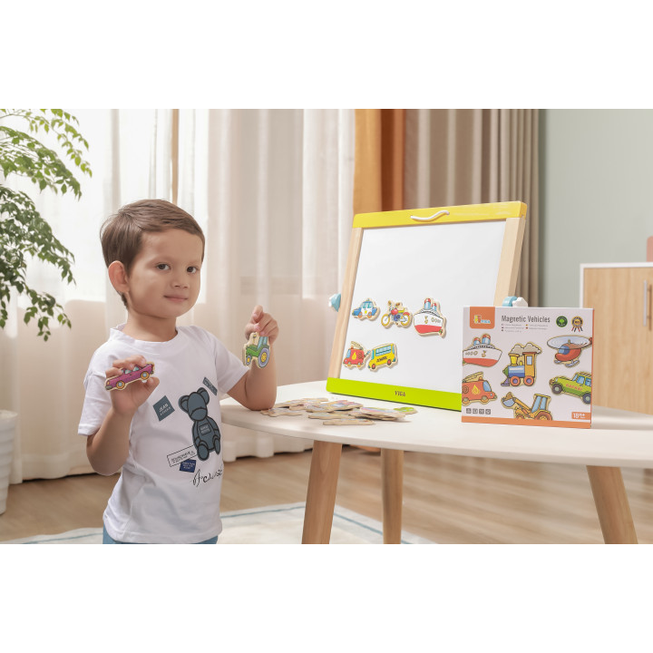 VIGA Wooden Vehicle Magnets Set