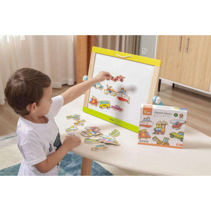 VIGA Wooden Vehicle Magnets Set