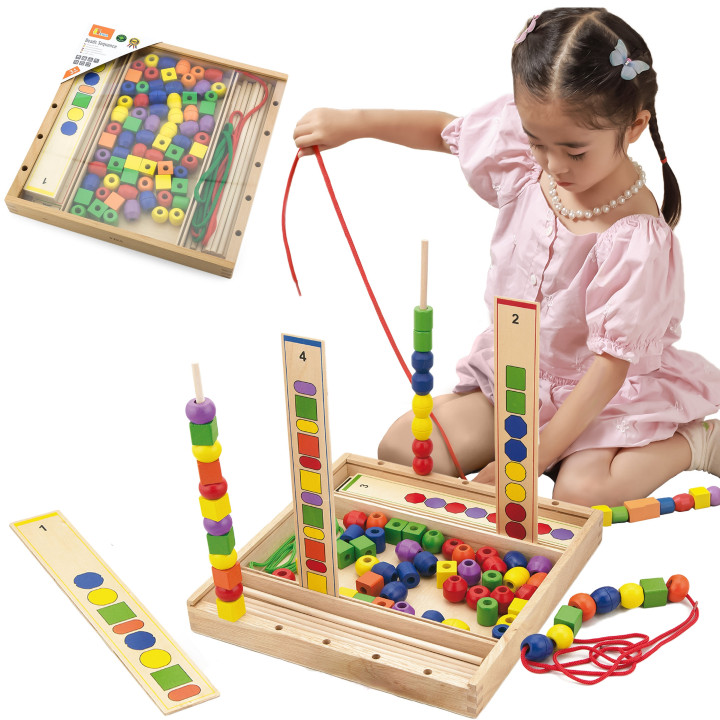 Drewniana Gra edukacyjna Logiczne koraliki Viga Toys