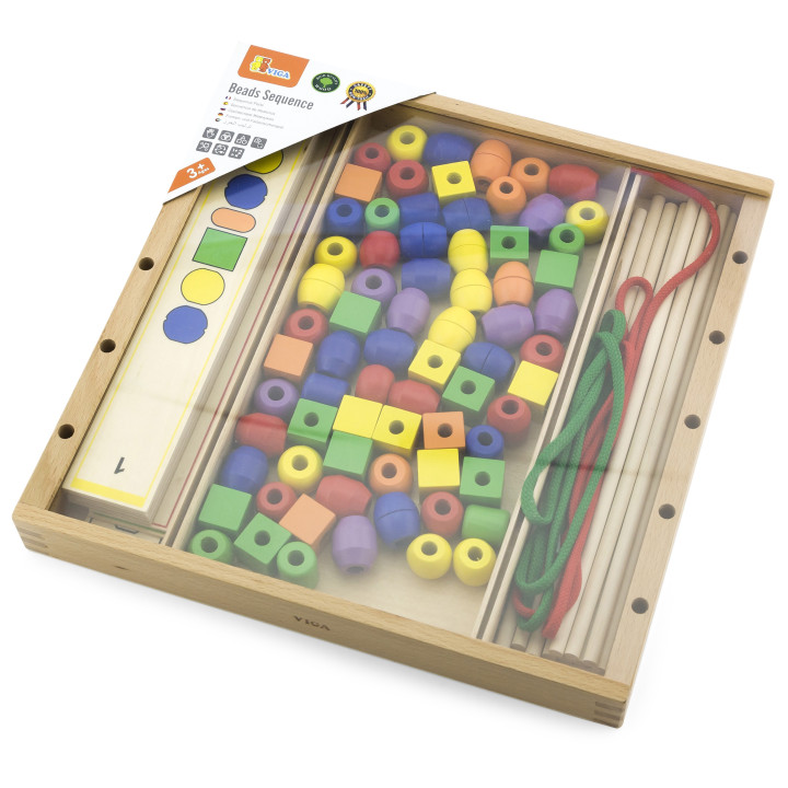 Drewniana Gra edukacyjna Logiczne koraliki Viga Toys