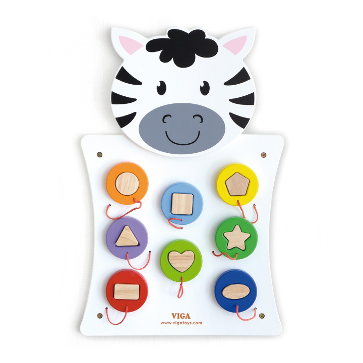 Drewniana Gra Dopasuj kształty Zebra Viga Toys