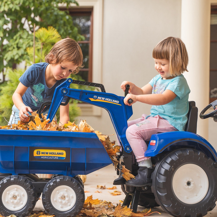 Falk Traktor na pedały New Holland z przyczepą oraz łyżką i koparką