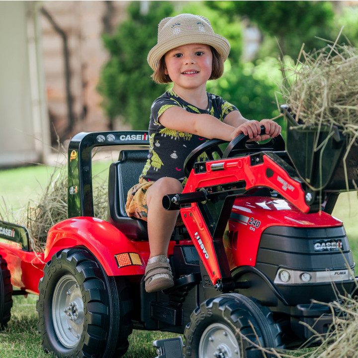 FALK Traktor na pedały Case LRX1130 z łyżką i przyczepą