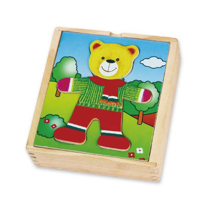 Viga Drewniane Puzzle Układanka Ubierz Misia