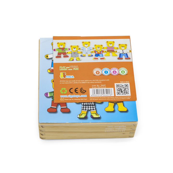 Viga Drewniane Puzzle Układanka Ubierz Misia