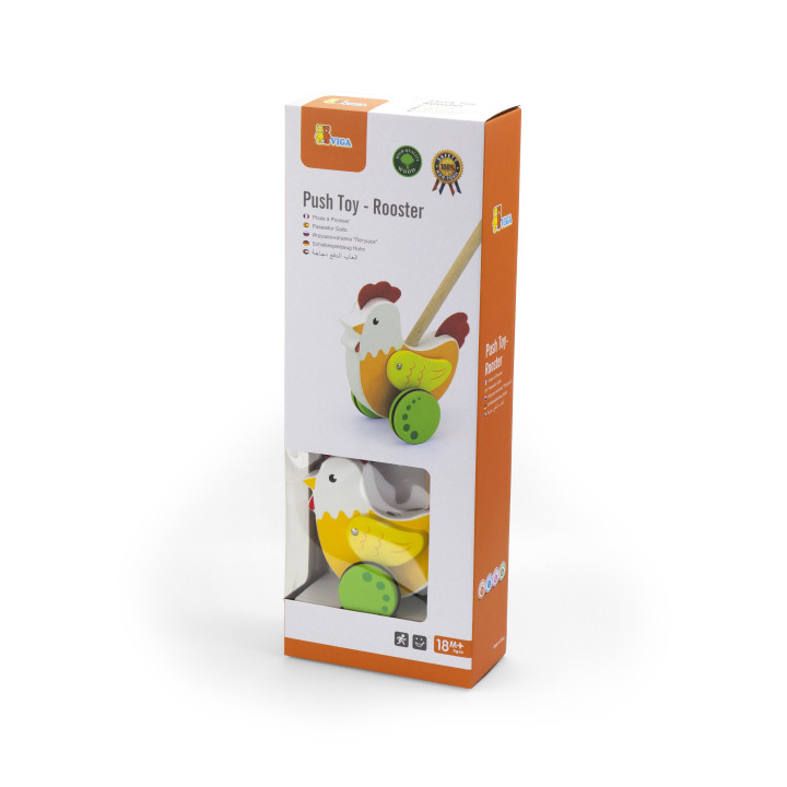 Viga Toys Drewniany Pchacz Kogucik
