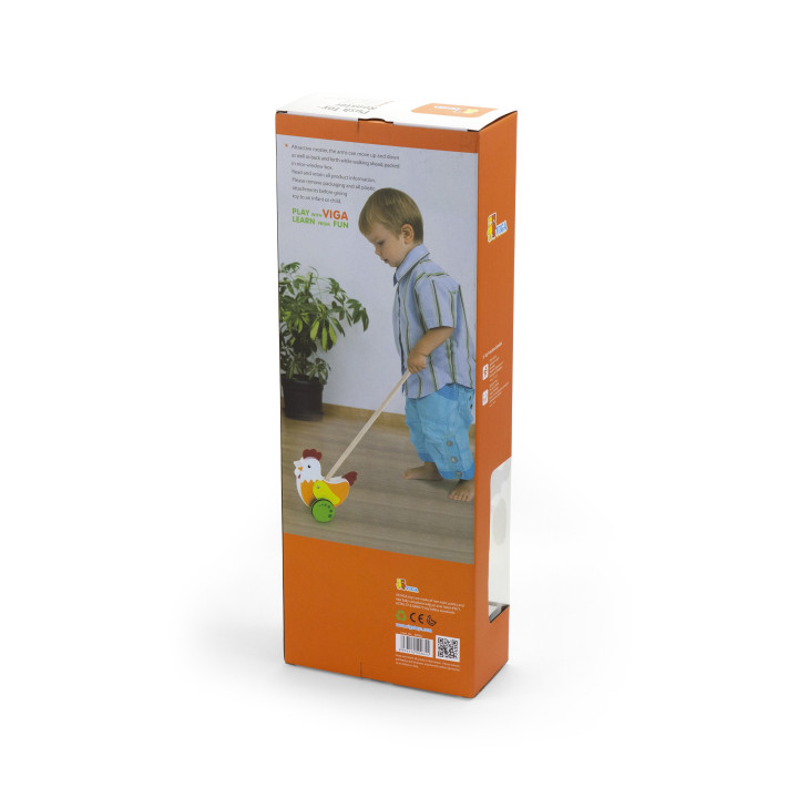 Viga Toys Drewniany Pchacz Kogucik
