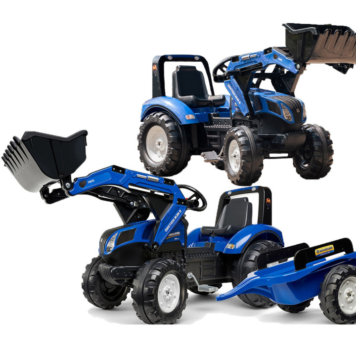 FALK Duży Traktor z przyczepką New Holland