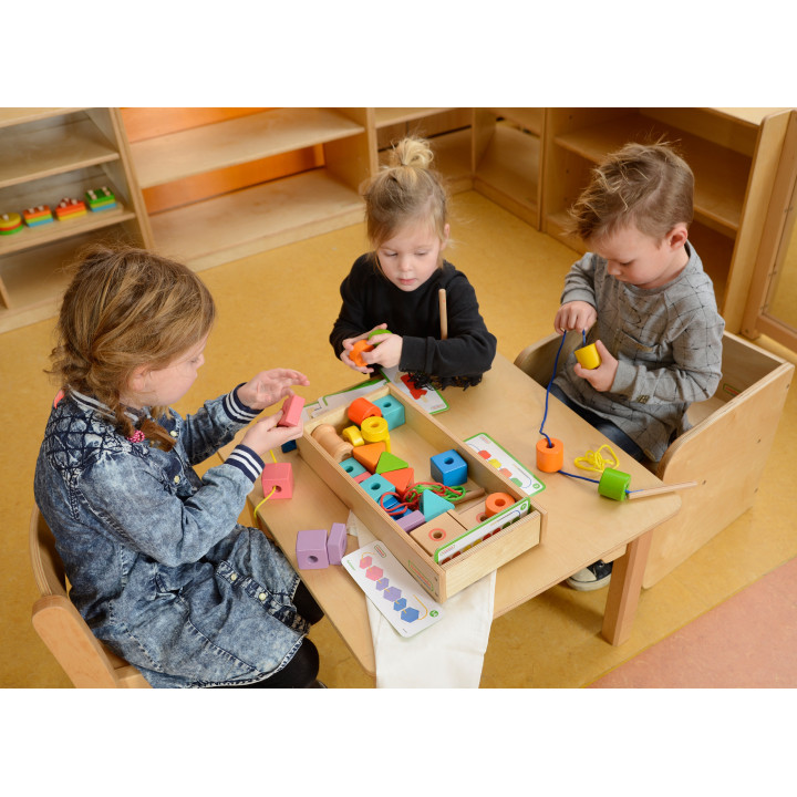 Drewniana Sznurowanka Duża Kolorowa Masterkidz (Zestaw 2)
