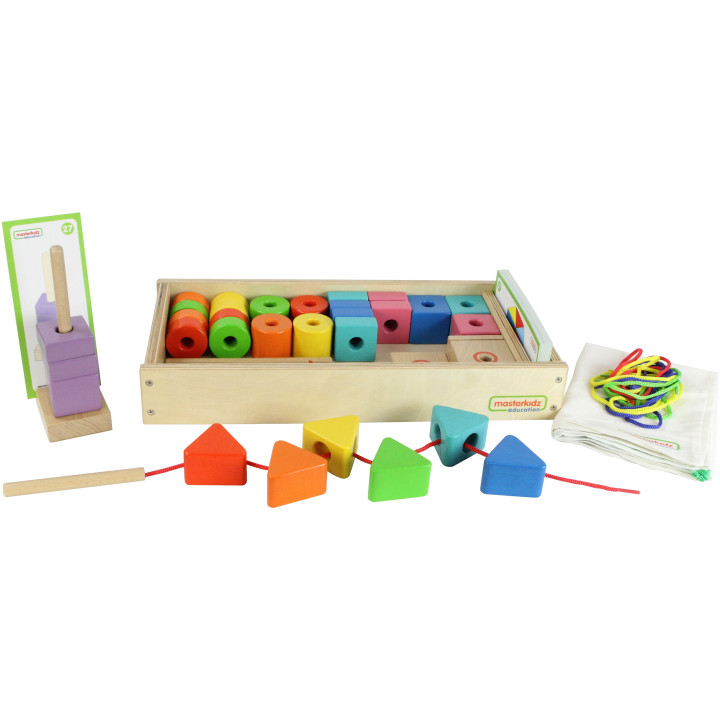 MASTERKIDZ Large Wooden Montessori Lace Threader