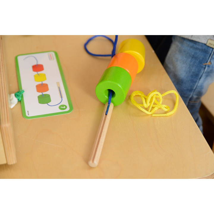 MASTERKIDZ Large Wooden Montessori Lace Threader