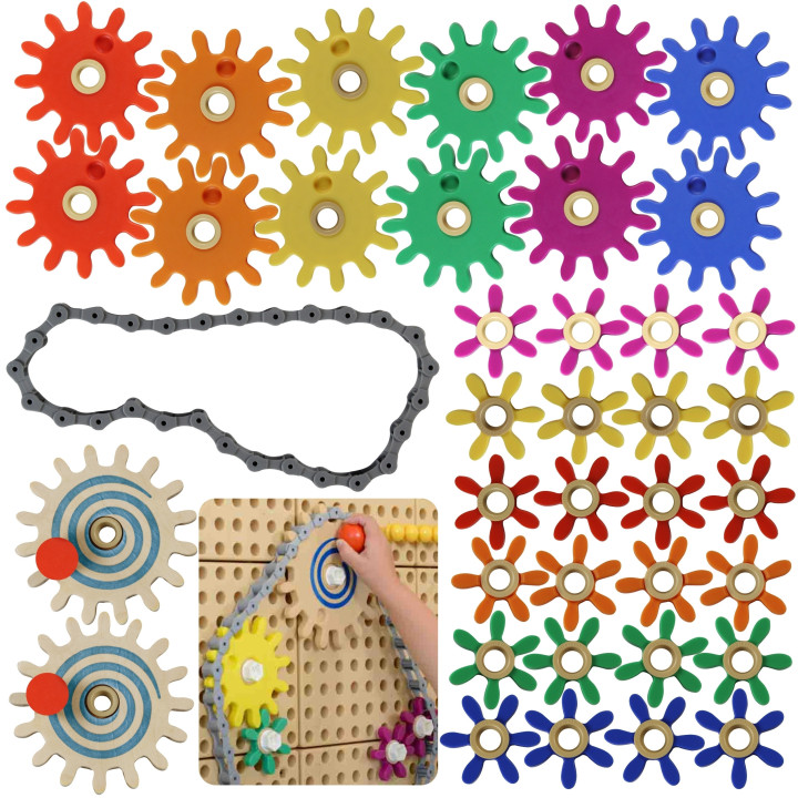 MASTERKIDZ Gears Build Your Own Mechanism - STEM Science and Creativity Board