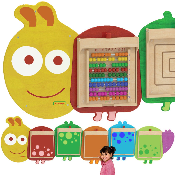 MASTERKIDZ Flex Wall Mounting System for 5 Educational Boards - Caterpillar