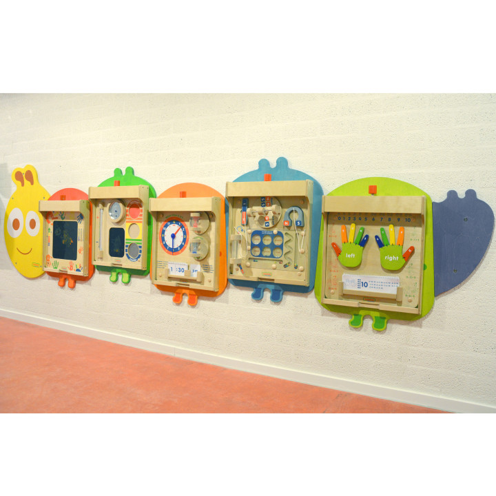 MASTERKIDZ Flex Wall Mounting System for 5 Educational Boards - Caterpillar