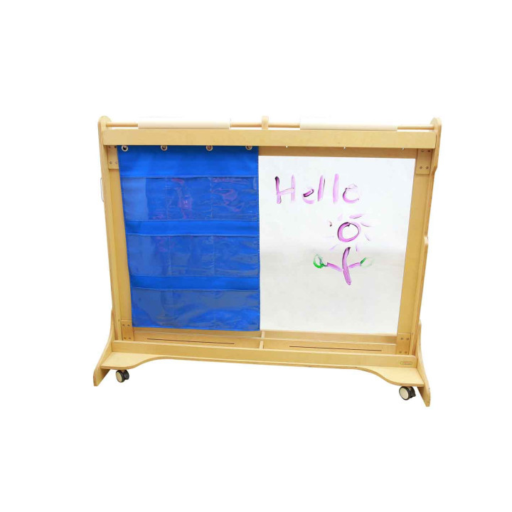 MASTERKIDZ Fabric Hanging Sheet with Pockets for Books and Pictures Blue