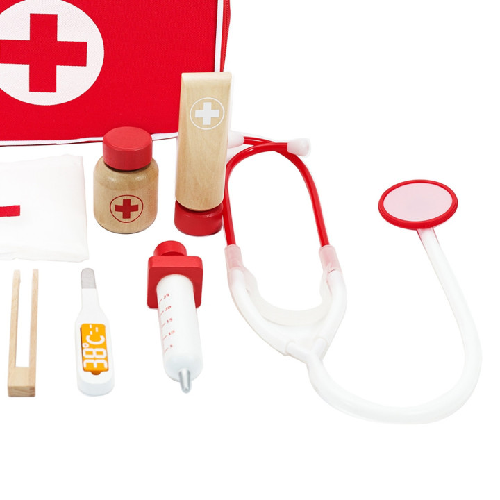 CLASSIC WORLD Wooden Set Little Doctor's Suitcase 19 pcs.