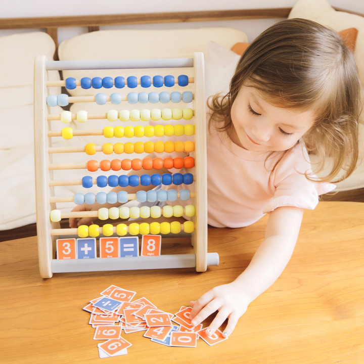 CLASSIC WORLD Wooden Abacus + Mathematical Operations 46 pcs.