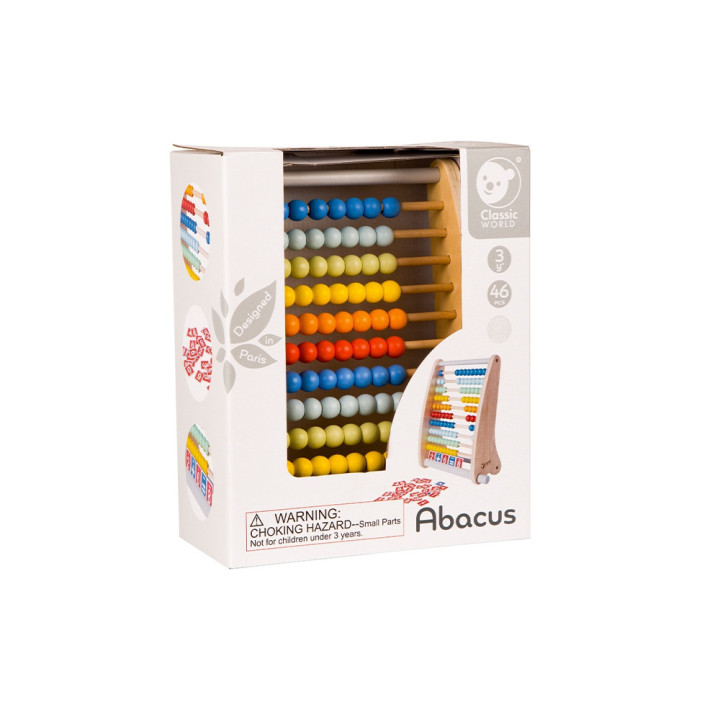 CLASSIC WORLD Wooden Abacus + Mathematical Operations 46 pcs.
