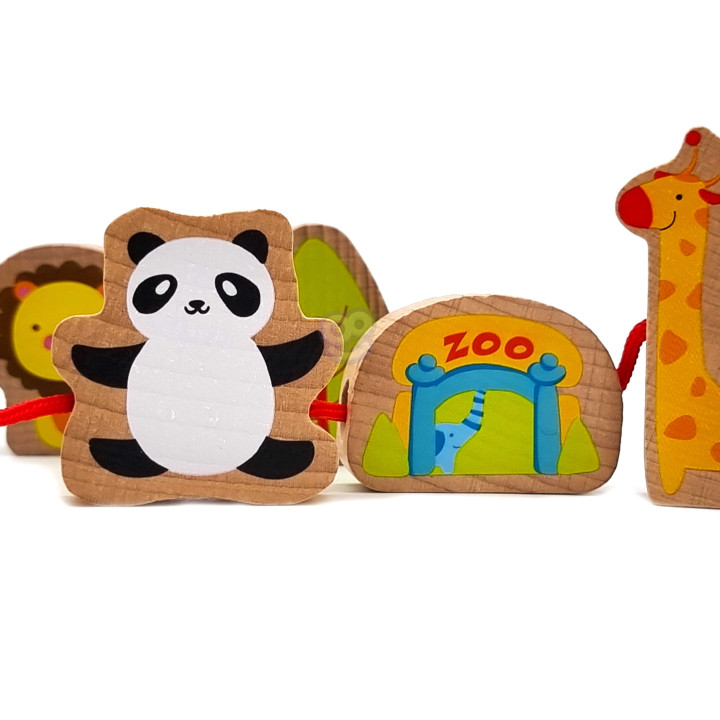 Sznurowanka Dla Dzieci Drewniane Koraliki Dla Dzieci ZOO Classic World