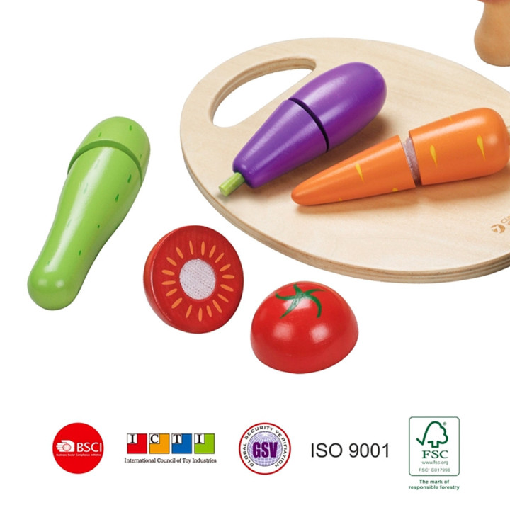 CLASSIC WORLD Wooden Vegetable Cutter Set with Velcro 16 pcs.