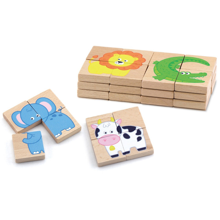 Drewniane Puzzle Magnetyczne Zwierzęta Układanka Viga Toys