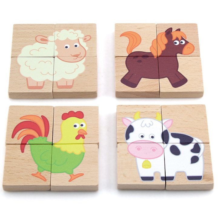 Drewniane Puzzle Magnetyczne Zwierzęta Układanka Viga Toys