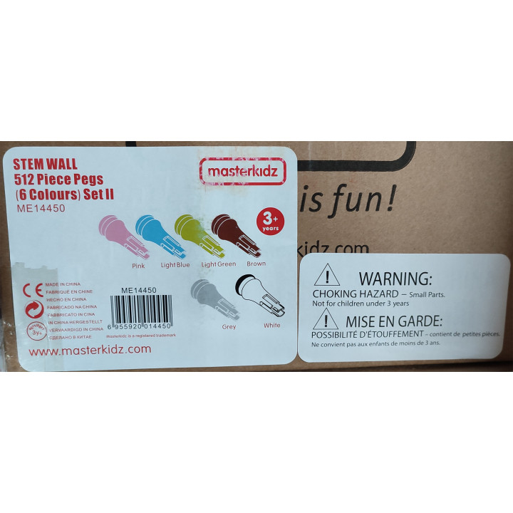MASTERKIDZ Board Pegs 512 Pcs 6 Colors