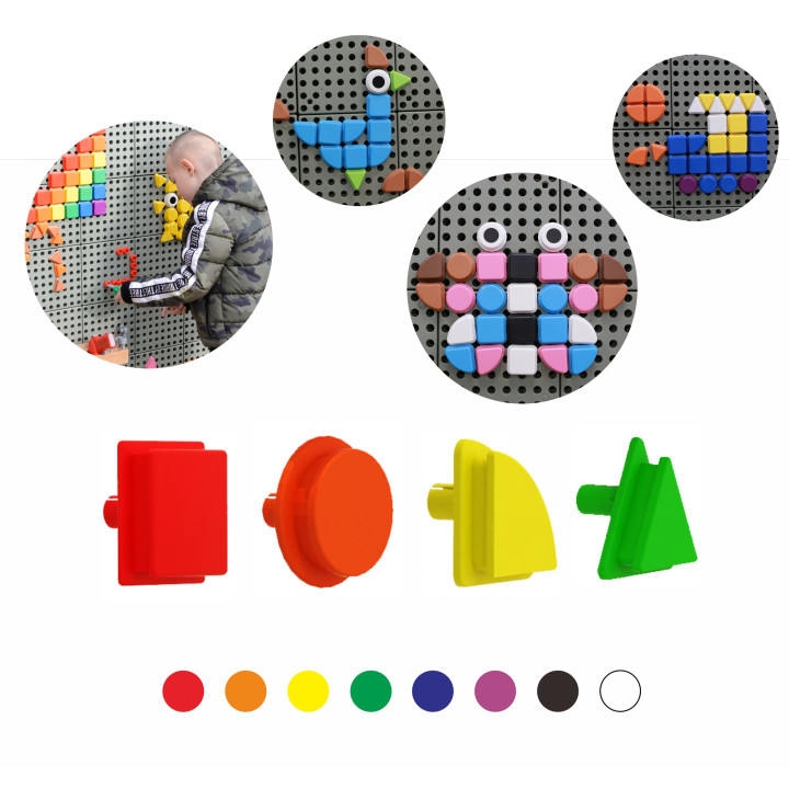 MASTERKIDZ Geometric Elements 8 Colors 256 pcs STEM Board Accessories