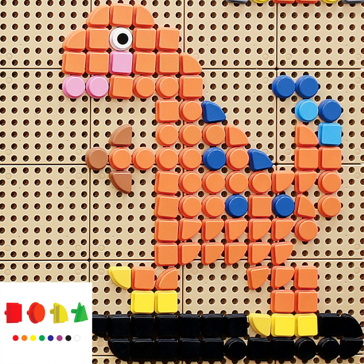 MASTERKIDZ Geometric Elements 8 Colors 256 pcs STEM Board Accessories