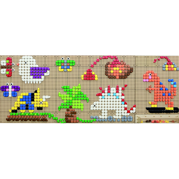 MASTERKIDZ Geometric Elements 8 Colors 256 pcs STEM Board Accessories