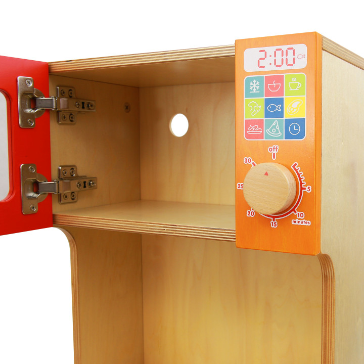 MASTERKIDZ Wooden Kitchen Shelf Kitchen Cabinet + Microwave