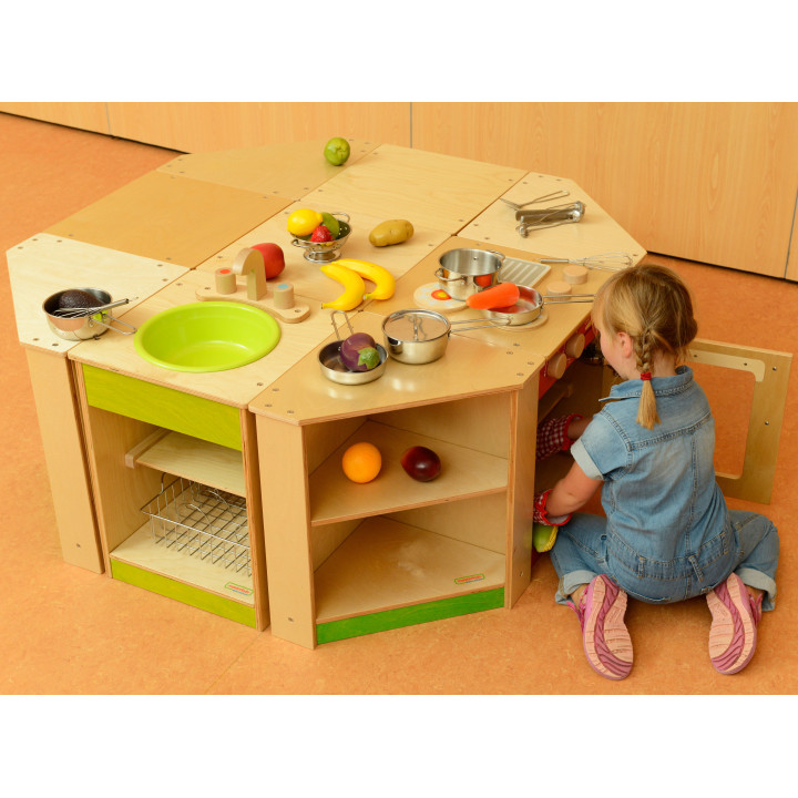 MASTERKIDZ Wooden Corner Kitchen Cabinet for Children
