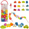 CLASSIC WORLD Wooden Threading Blocks Road Traffic 13 pcs.