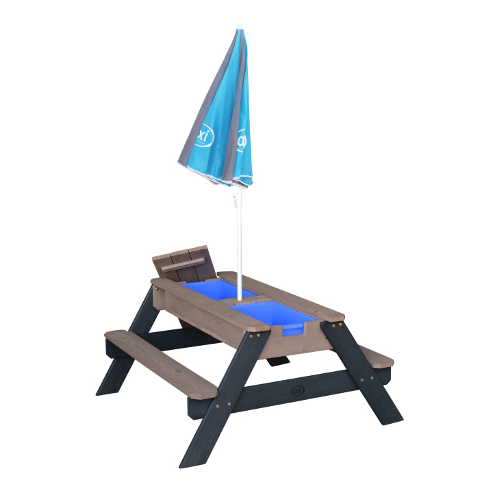 AXI Nick Picnic Table with Sand/Water Containers and Umbrella