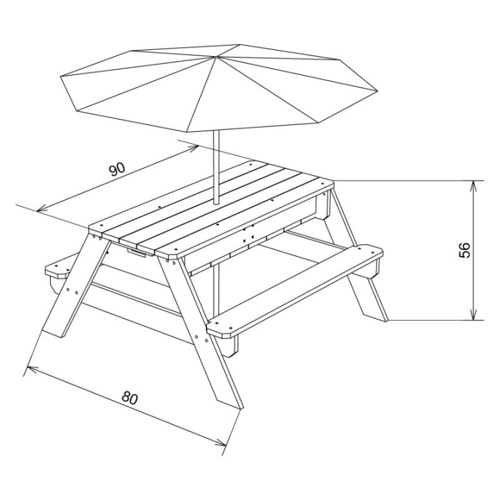 AXI Nick Picnic Table with Sand/Water Containers and Umbrella