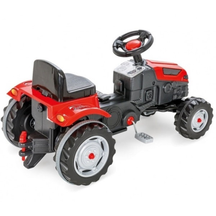 WOOPIE Traktor MAX na pedały z przyczepą czerwony