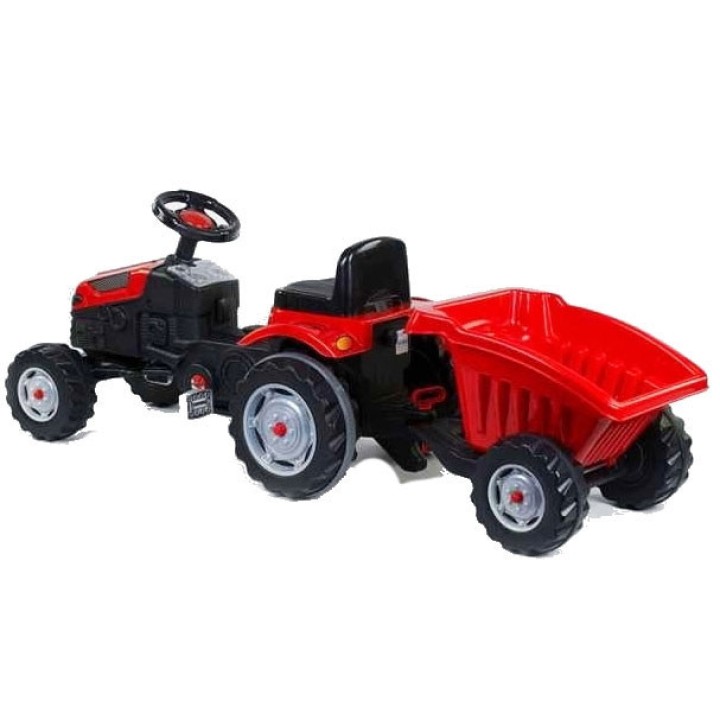 WOOPIE Farmer GoTrac MAXI Pedal Tractor with Silent Wheel Trailer
