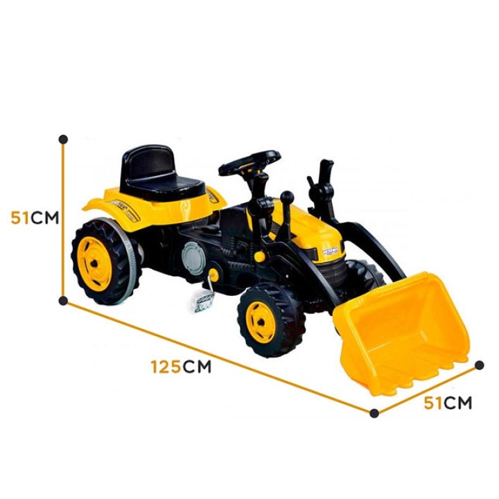 WOOPIE Ogromny Traktor Na Pedały Spychacz Żółty