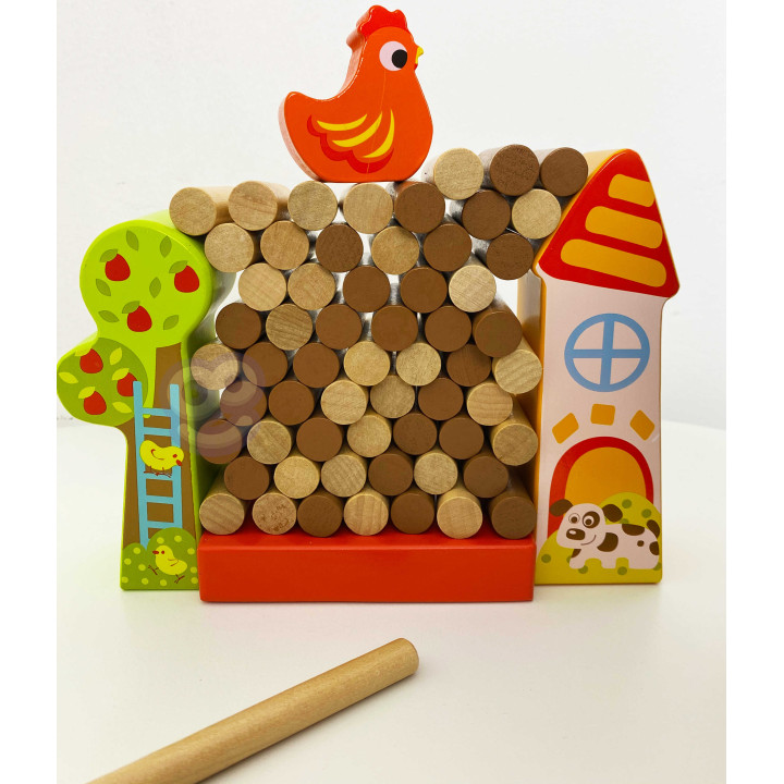 TOOKY TOY Gra Jenga Drewniana Farma