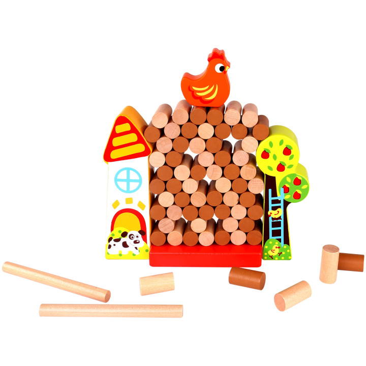 TOOKY TOY Gra Jenga Drewniana Farma