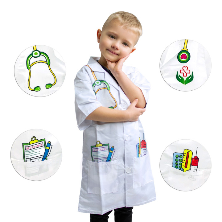 WOOPIE Ubranko Strój Lekarza Doktora dla Dzieci do ok. 120 cm