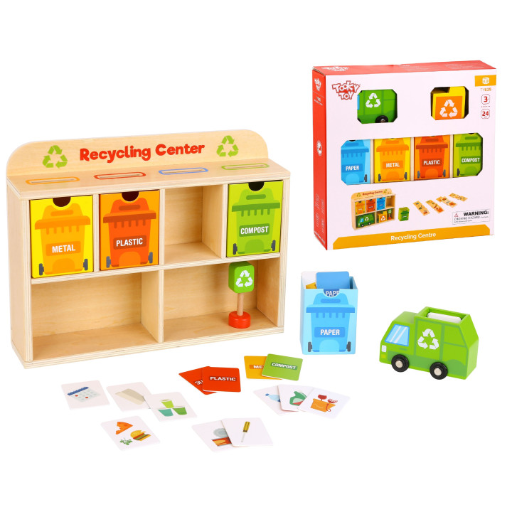 TOOKY TOY Wooden Recycling Center Educational Sorter