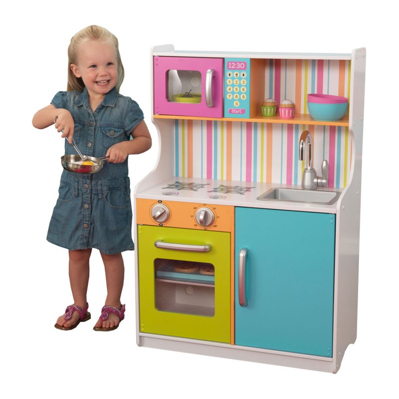 KidKraft Drewniana kolorowa Kuchnia Bright Toddler, kuchnie, zabawki, drewniane, dla dzieci, brykacze.pl