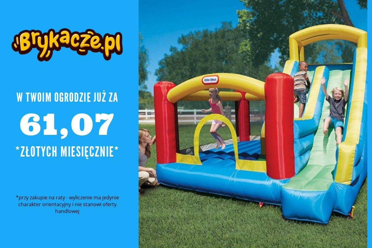 Little Tikes, Dmuchany Plac zabaw, Giant Slide, ze wspinaczką i zjeżdżalnią, na raty, brykacze.pl